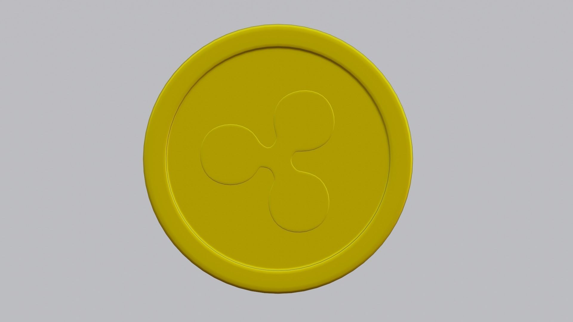 Ripple Coin Low-poly 3D model_1