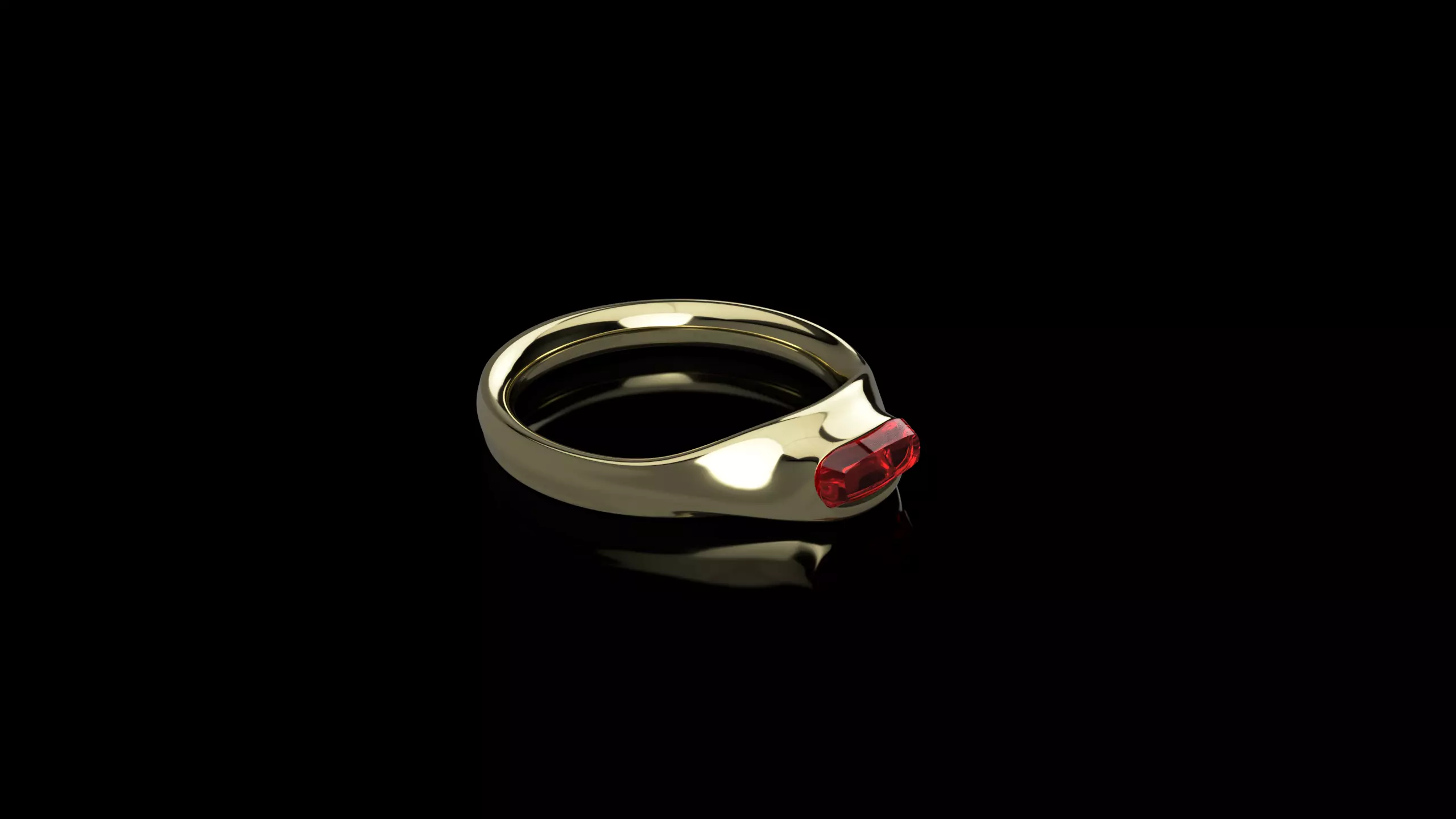 Golden Ring Smaragd Ruby Diamond Free 3D print model