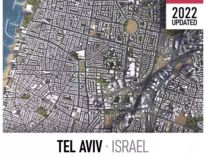 Tel Aviv Low-poly 3D model