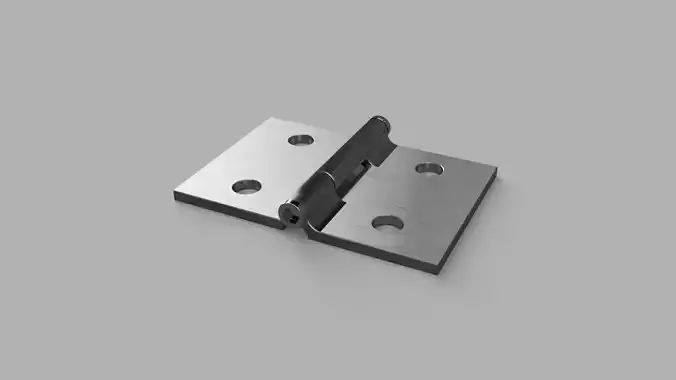 Simple Hinge with Four holes out of steel 3D model