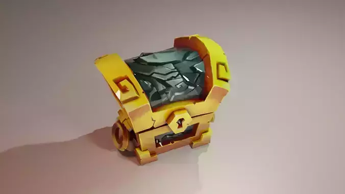 LowPoly Old chest model 1