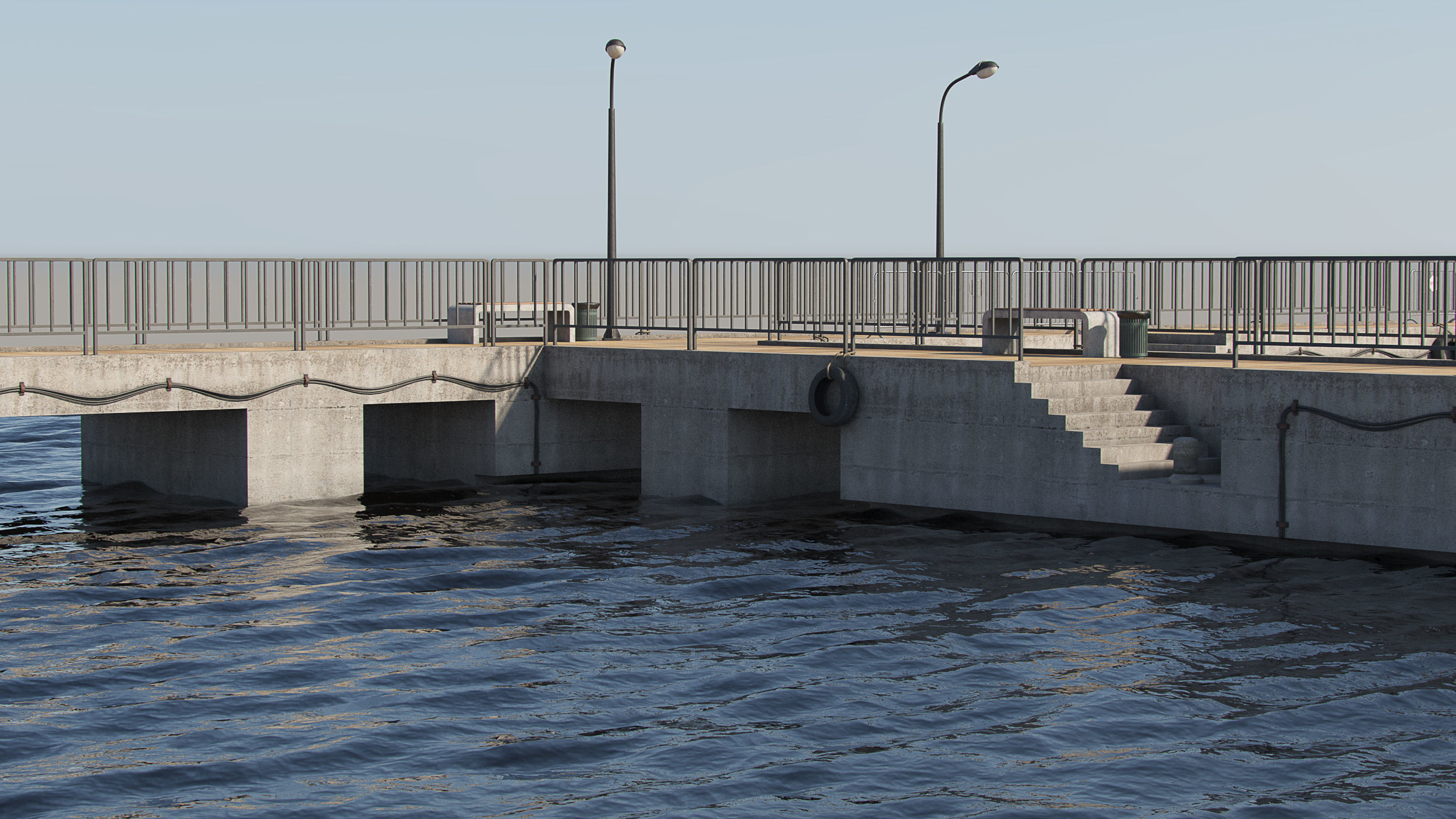 Modular pier 3D model_6