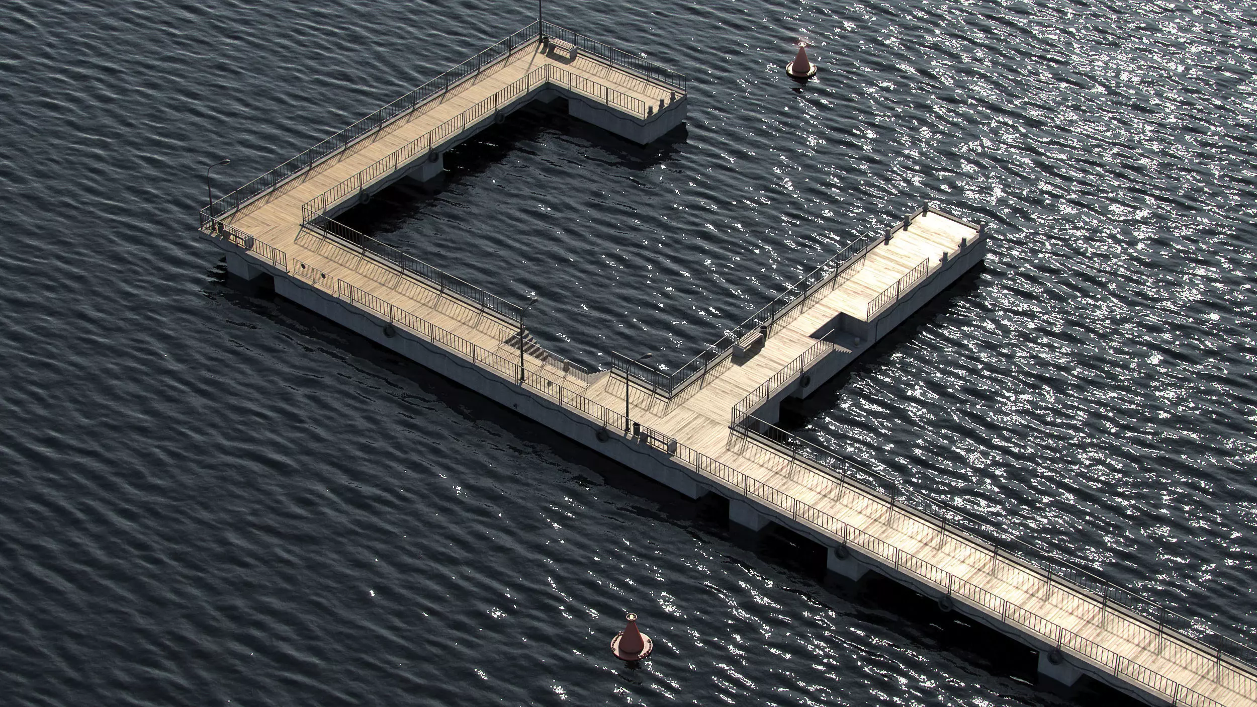 Modular pier 3D model_0