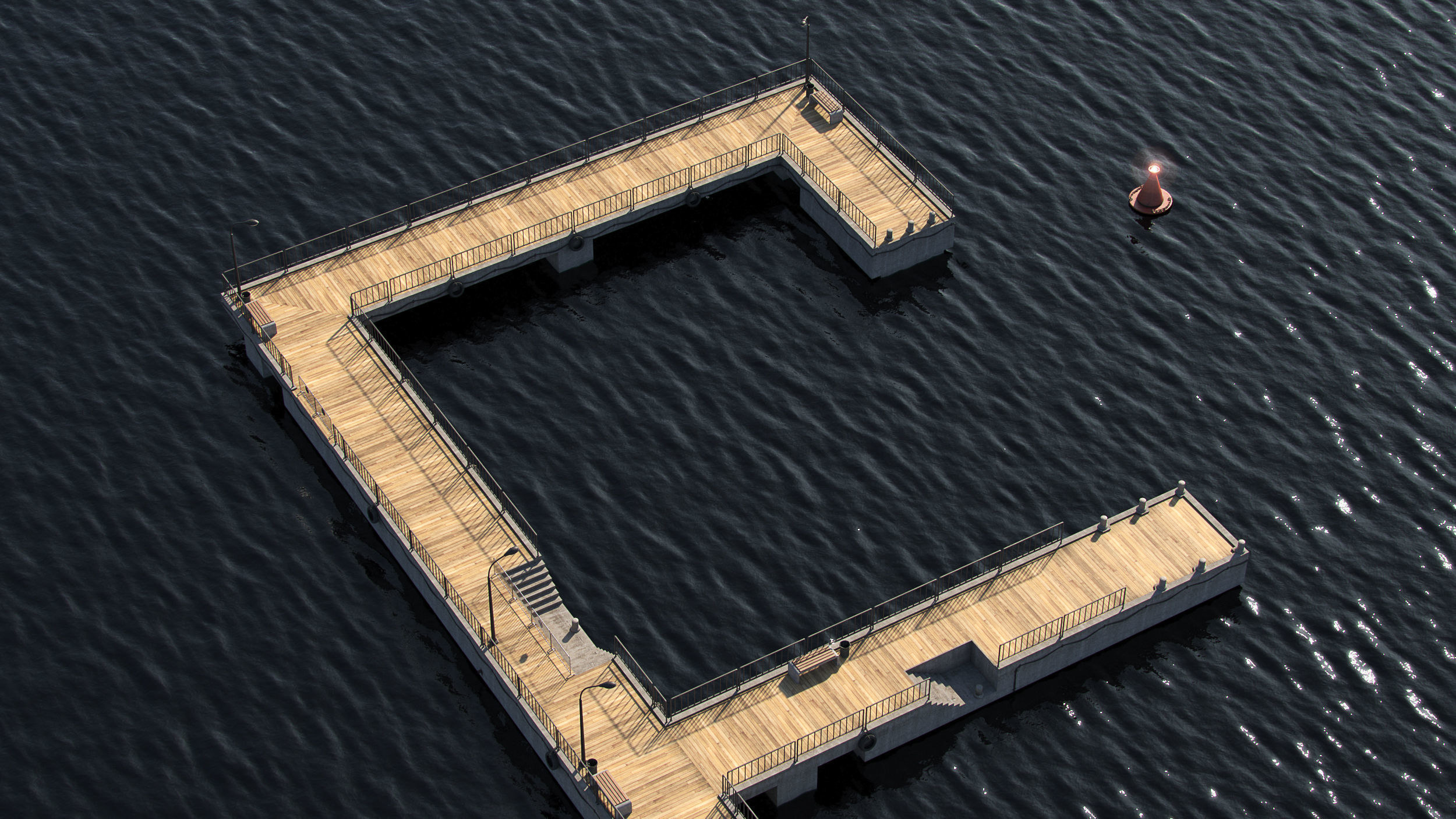 Modular pier 3D model_1