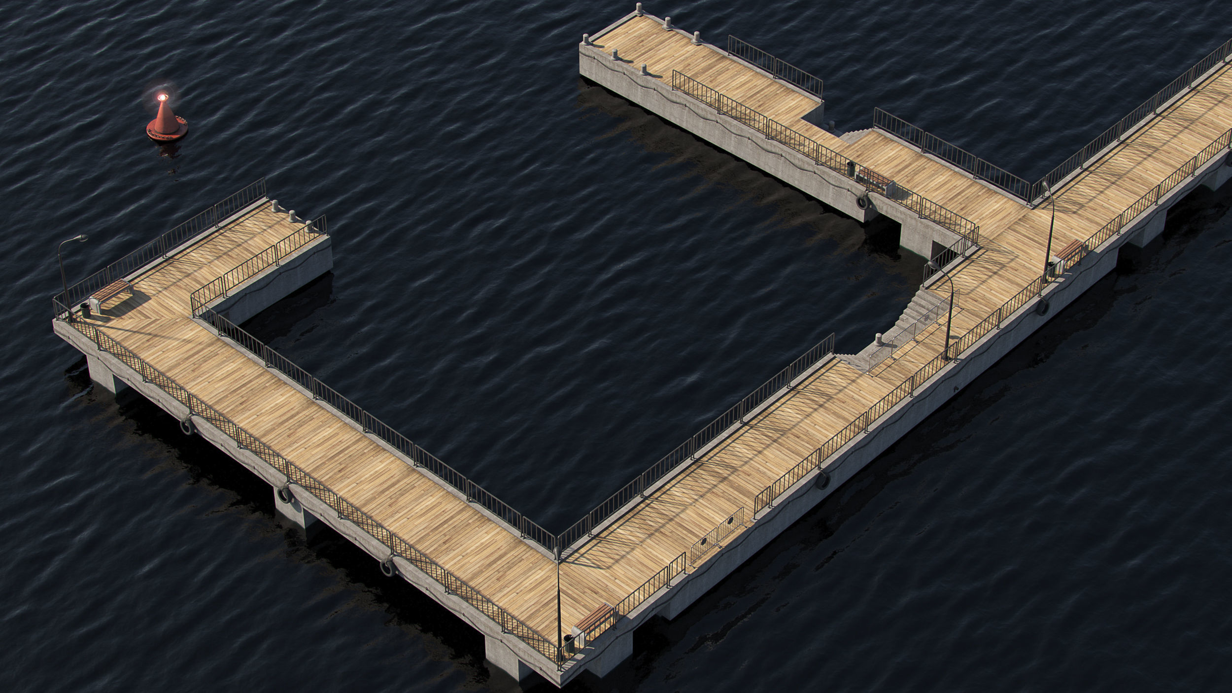 Modular pier 3D model_2