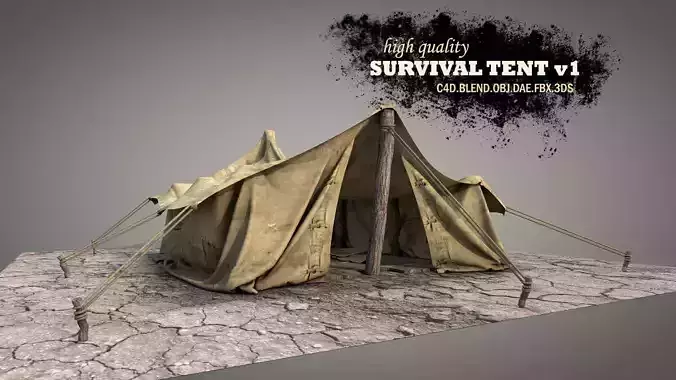 Survival Tent v1 3D model
