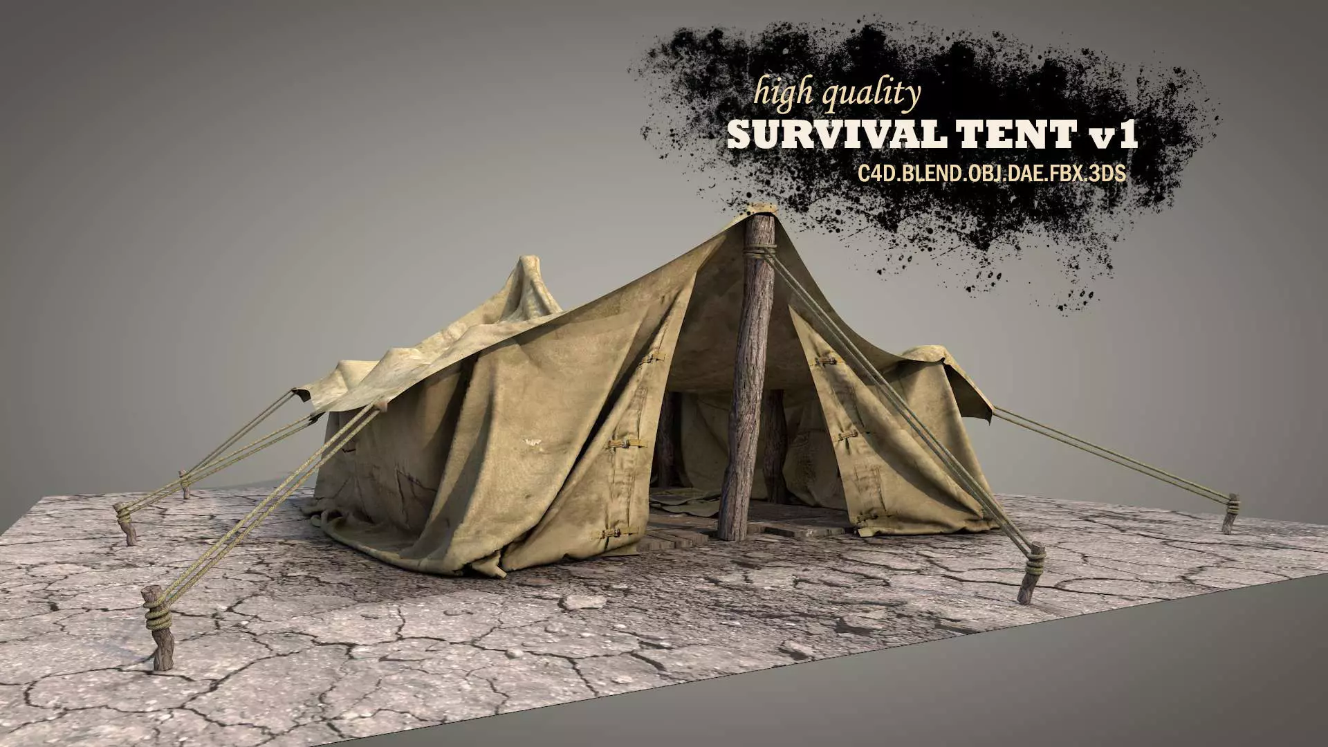 Survival Tent v1 3D model_0