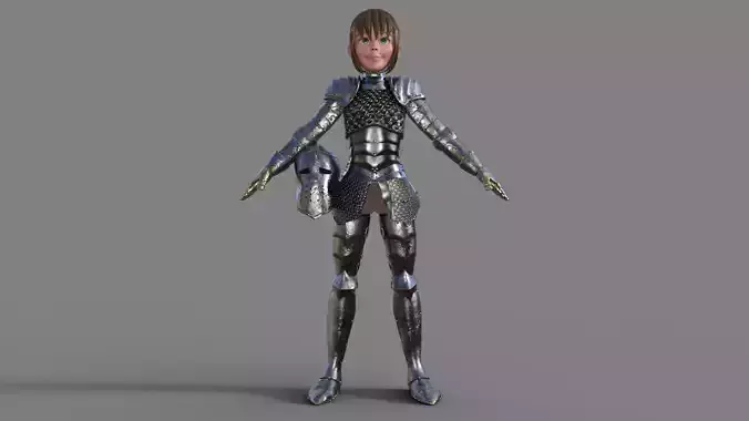 3D Cartoon Warrior Woman