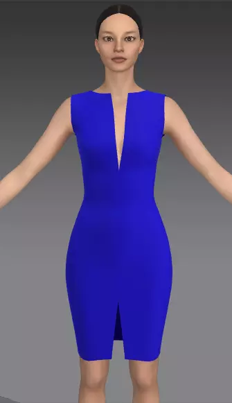 SAX BLUE DRESS 3D model