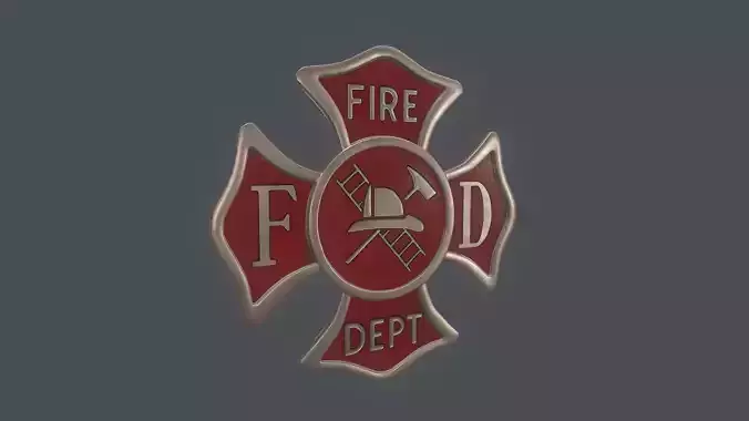 Fire Dept  badge Low-poly 3D model