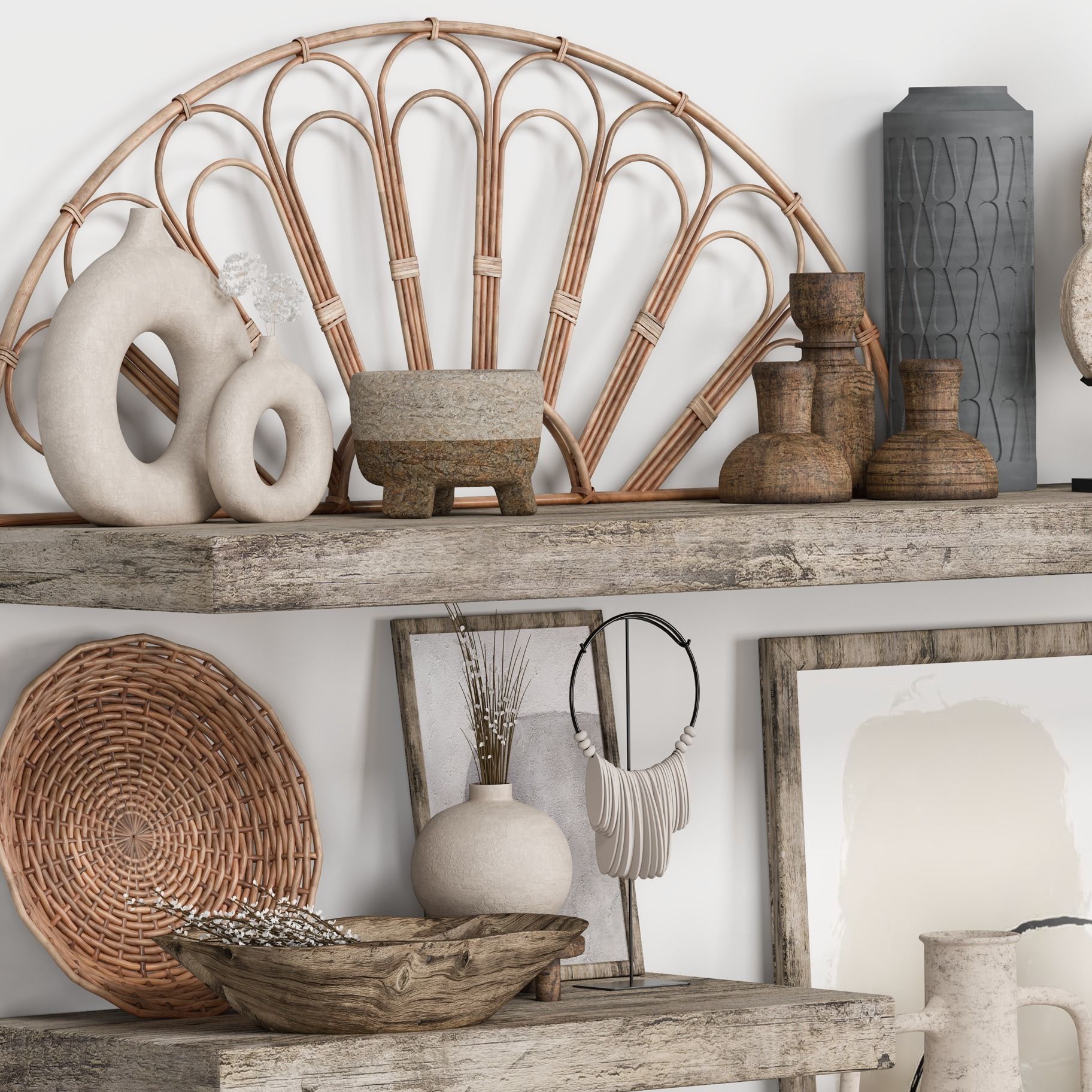 Decorative Set Rustic style 3D model_1