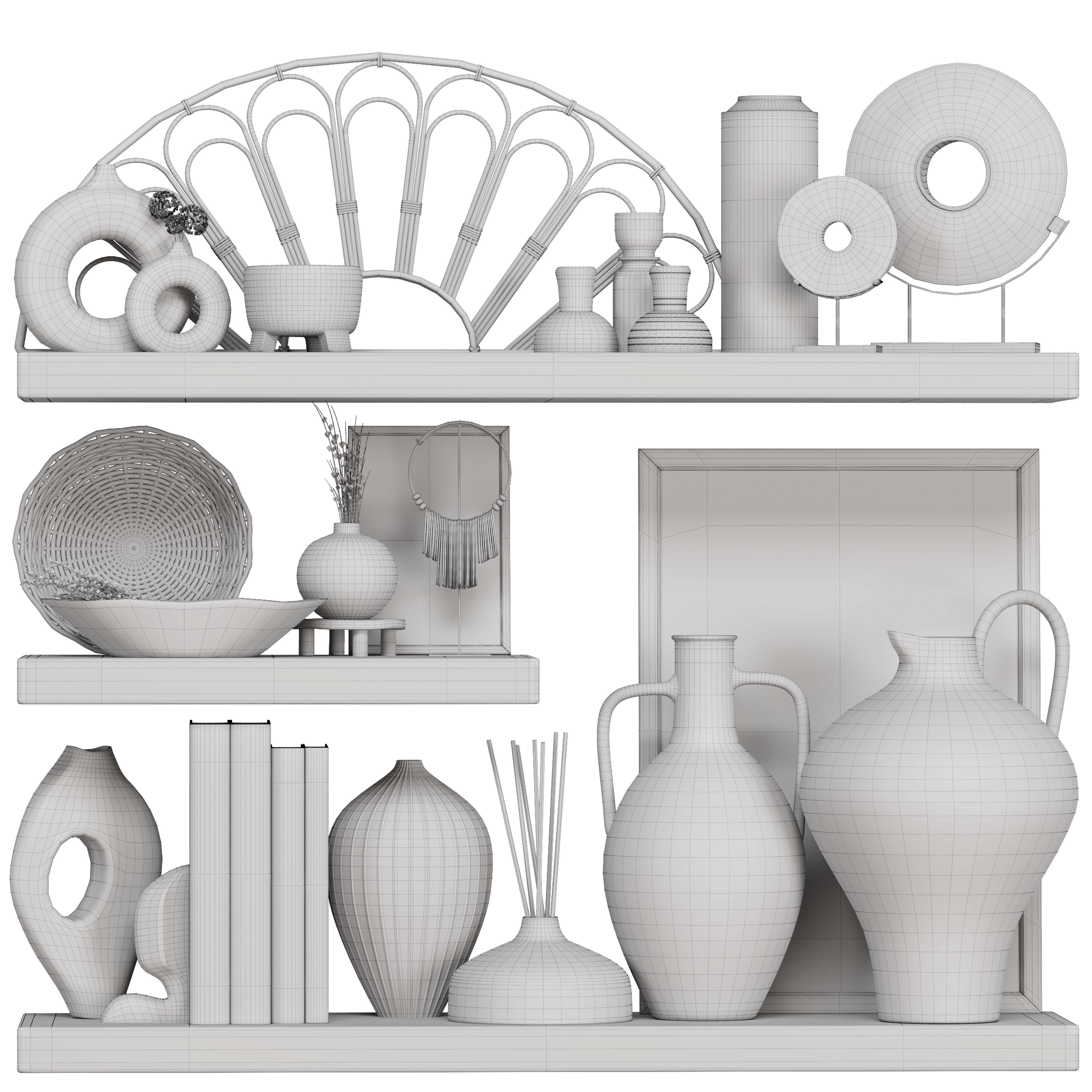 Decorative Set Rustic style 3D model_4