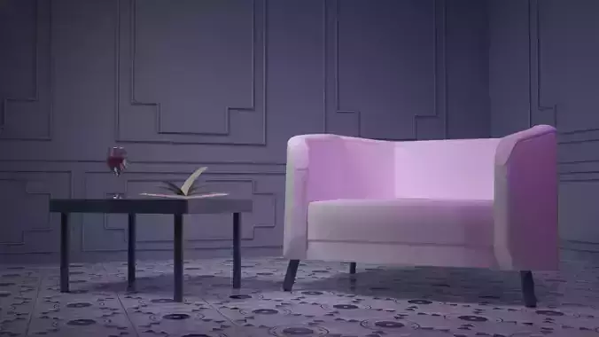 Reading corner with big armchair