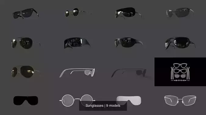 Sunglasses 3D Model Collection