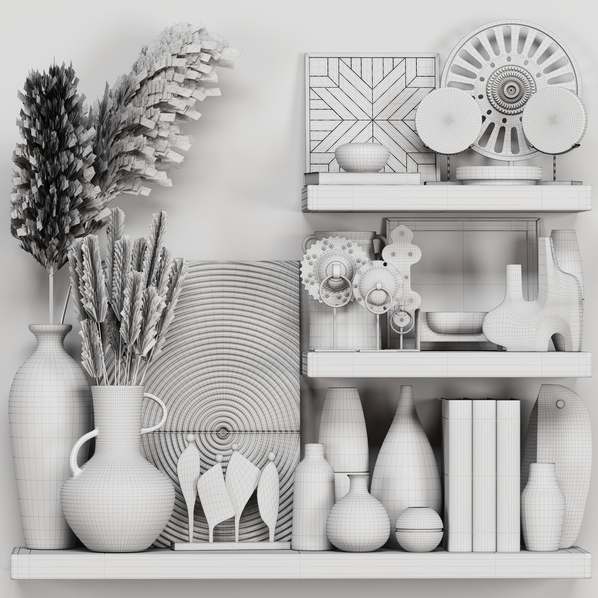 Decorative Set Rustic style 03 3D model_4