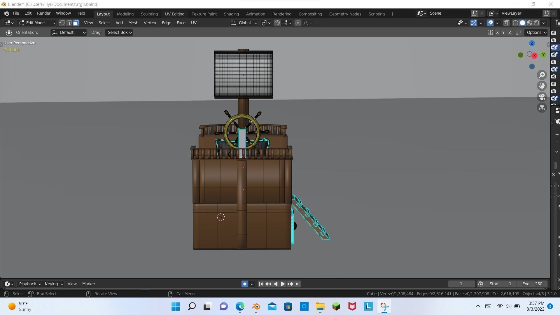 Pirate ship bed 3D model_11