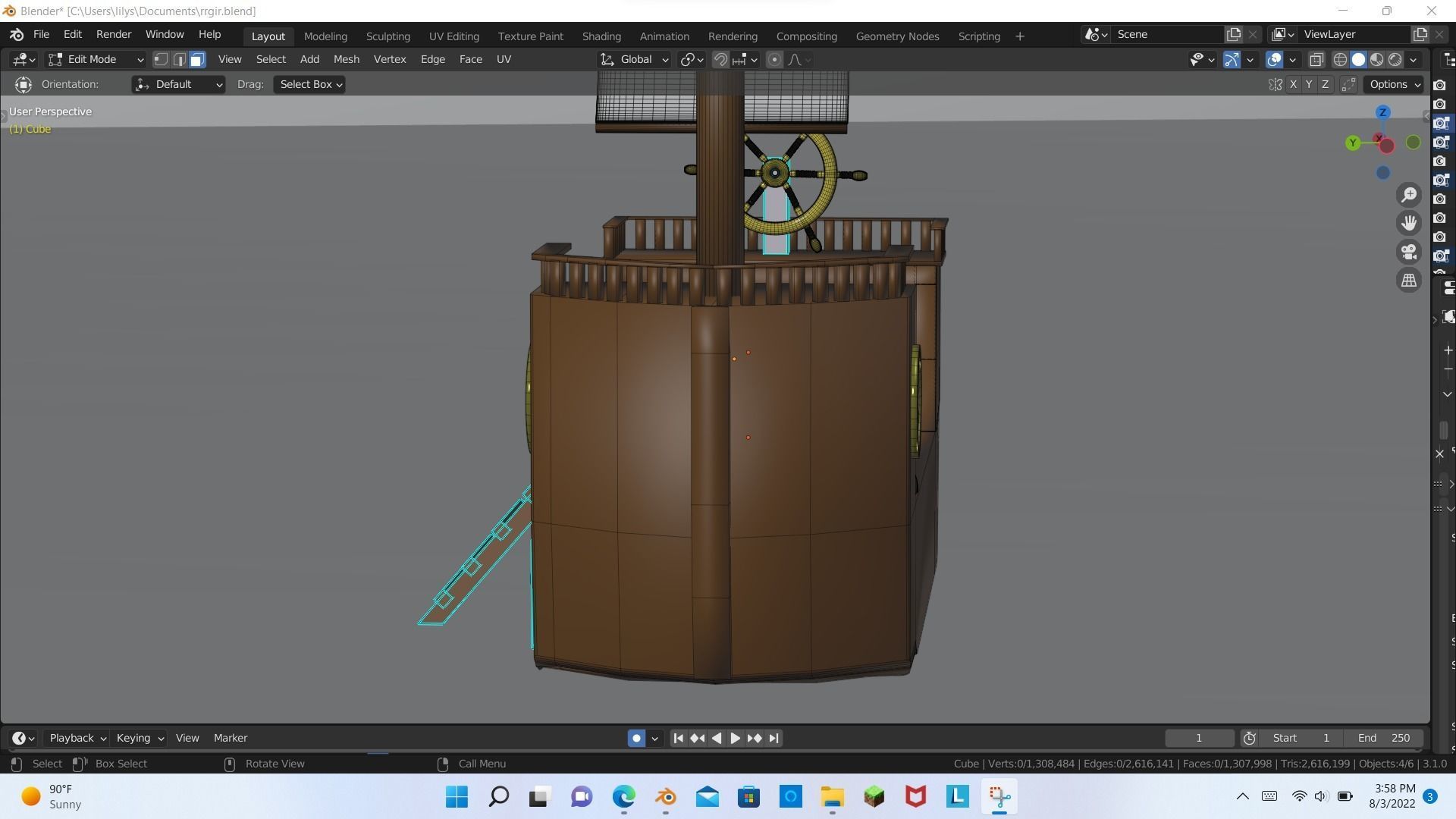 Pirate ship bed 3D model_13