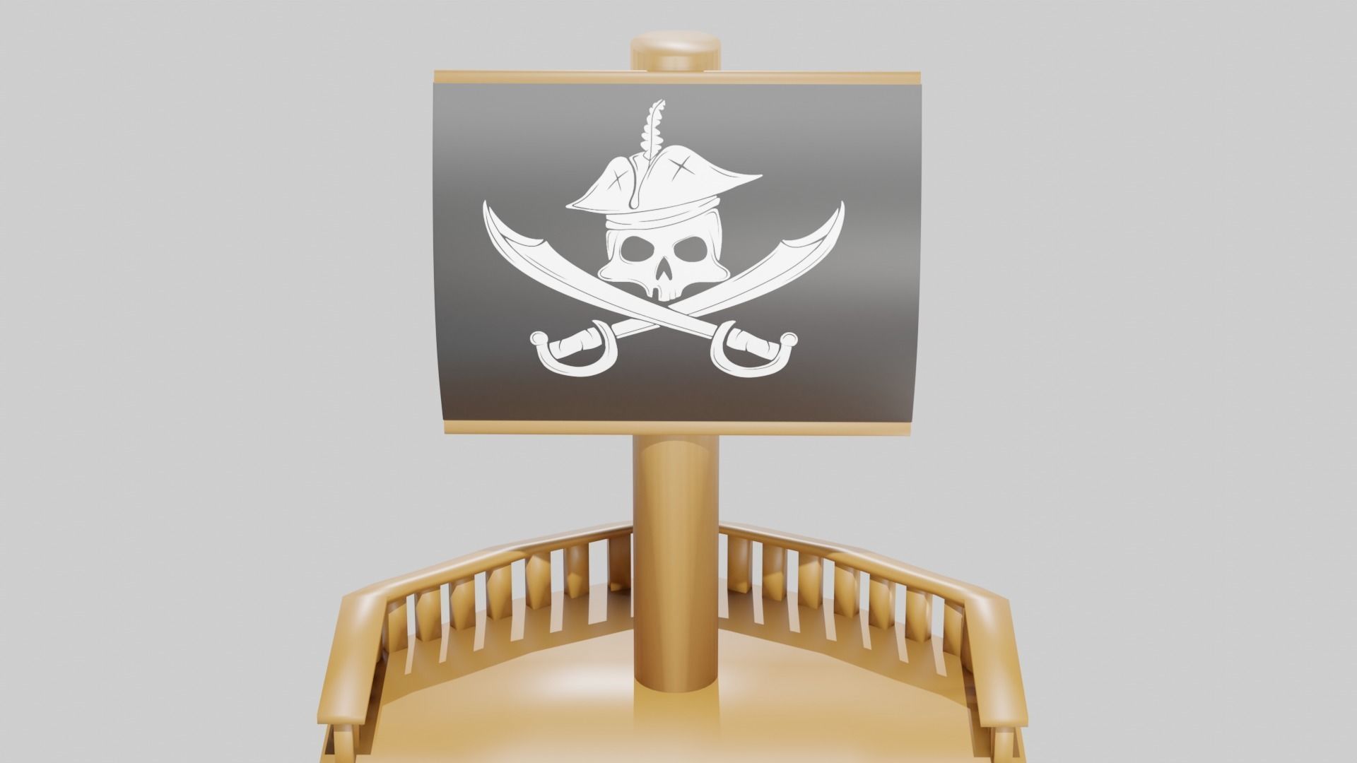 Pirate ship bed 3D model_3