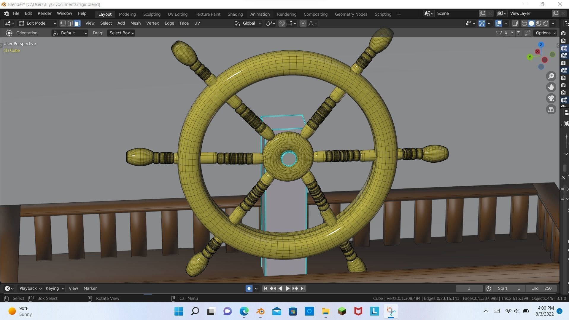 Pirate ship bed 3D model_15