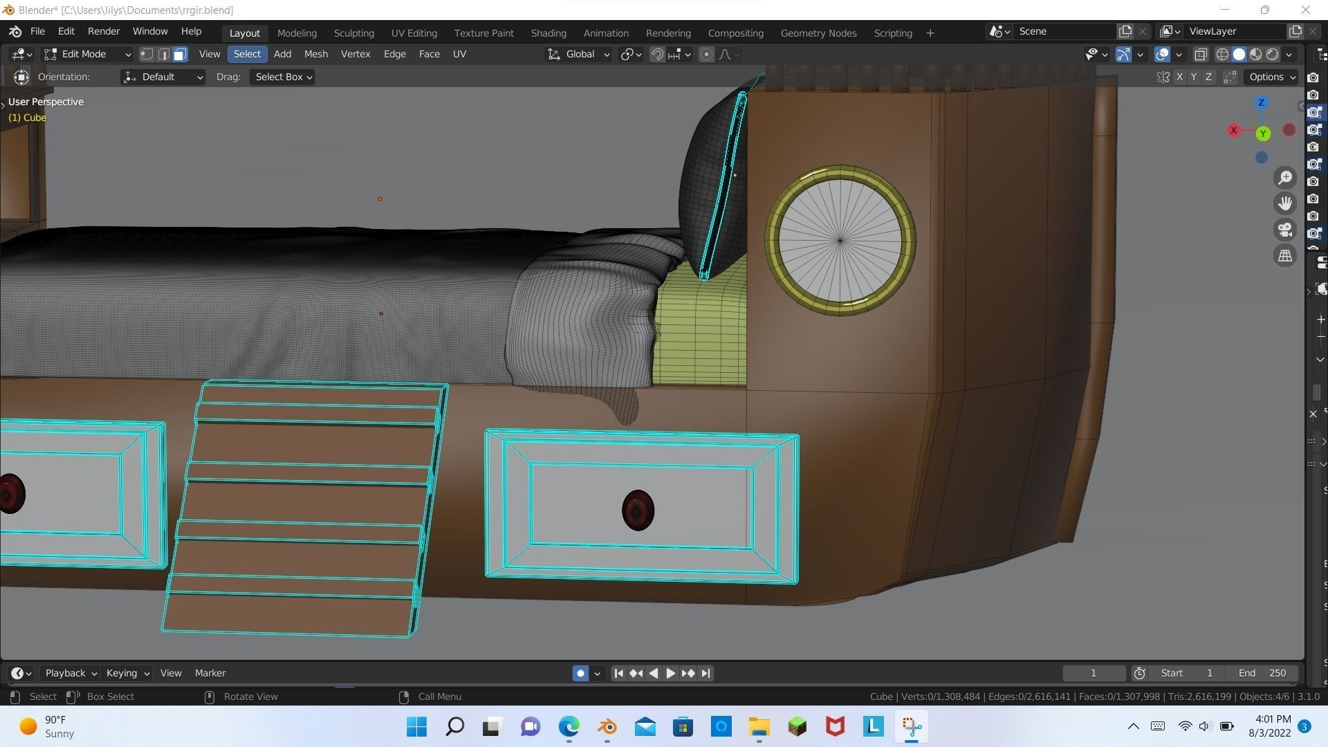 Pirate ship bed 3D model_16