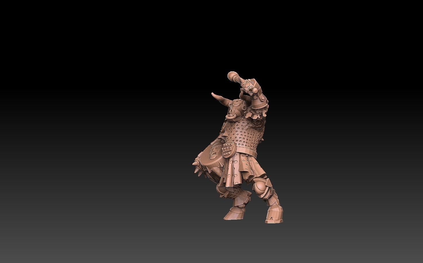 Undead Beastmen Chain Mail Bardiche Men 3D print model_7