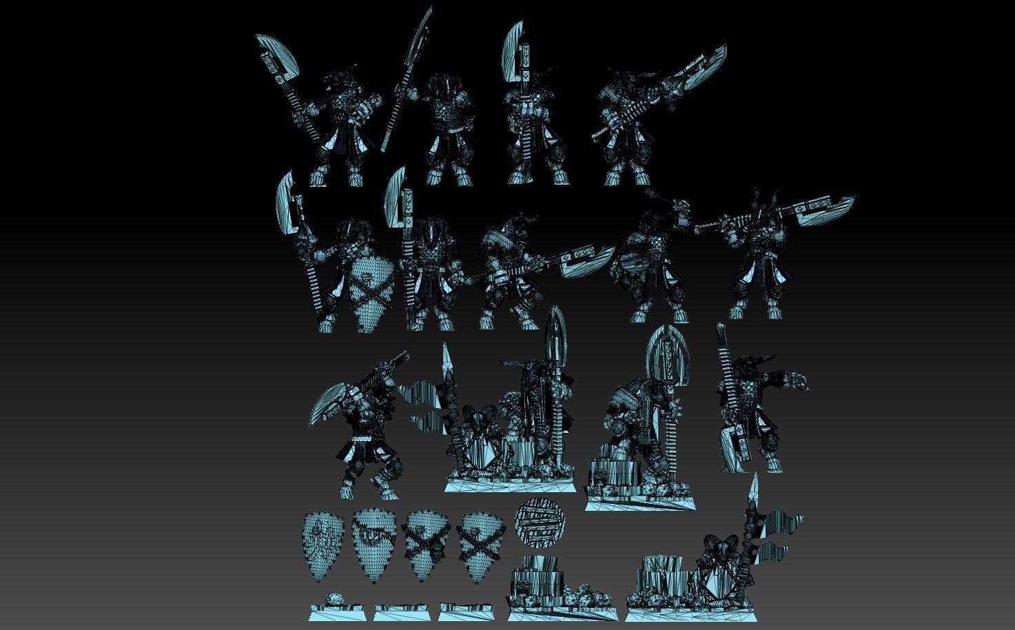 Undead Beastmen Chain Mail Bardiche Men 3D print model_14