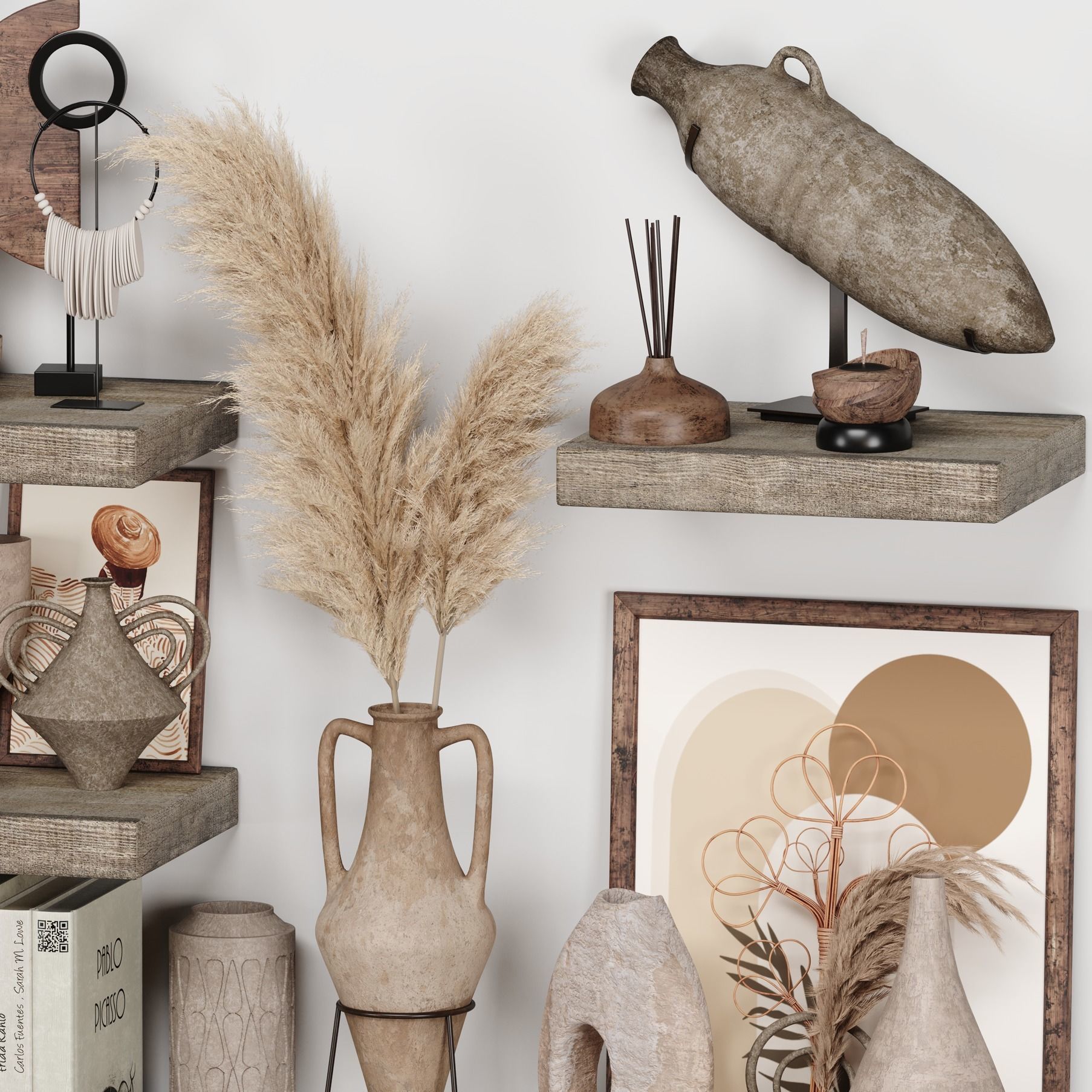 Decorative Set Rustic style 04 3D model_1