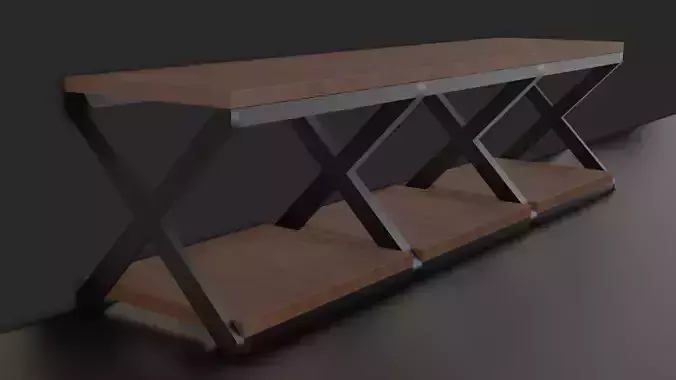 Bedside table in loft design under the TV