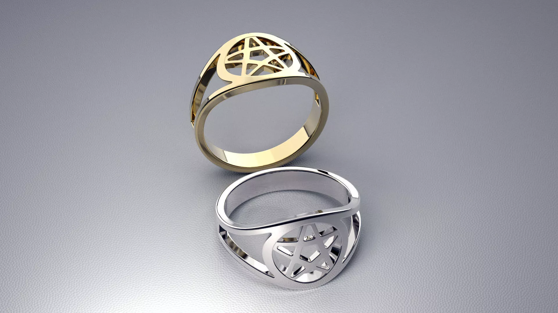 STAR ring for men 3D print model
