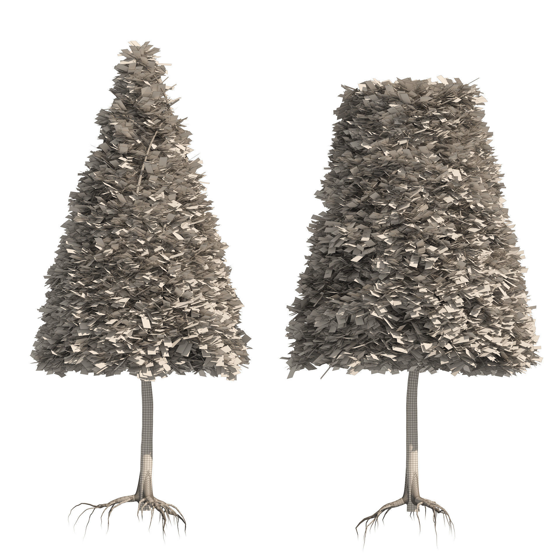 2 Cone topiary tree shape black gum tree 3D model_5