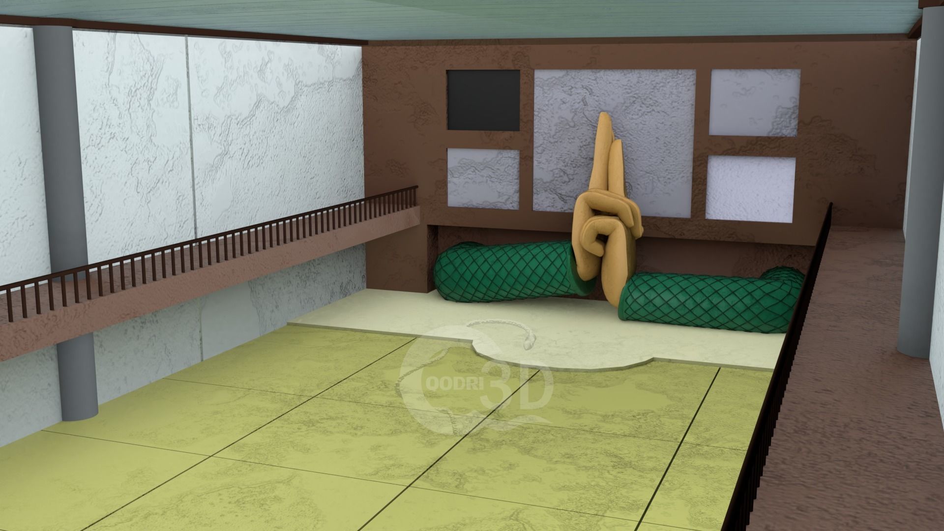 the Chunin Exam Room in the anime Naruto 3D model_1
