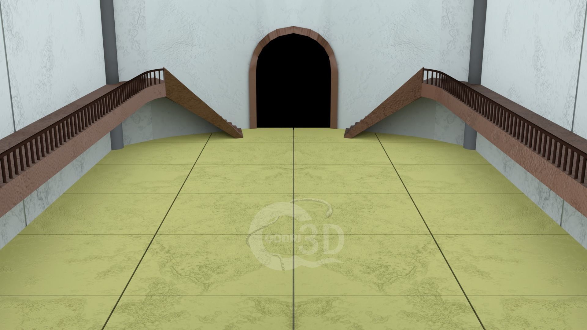 the Chunin Exam Room in the anime Naruto 3D model_2