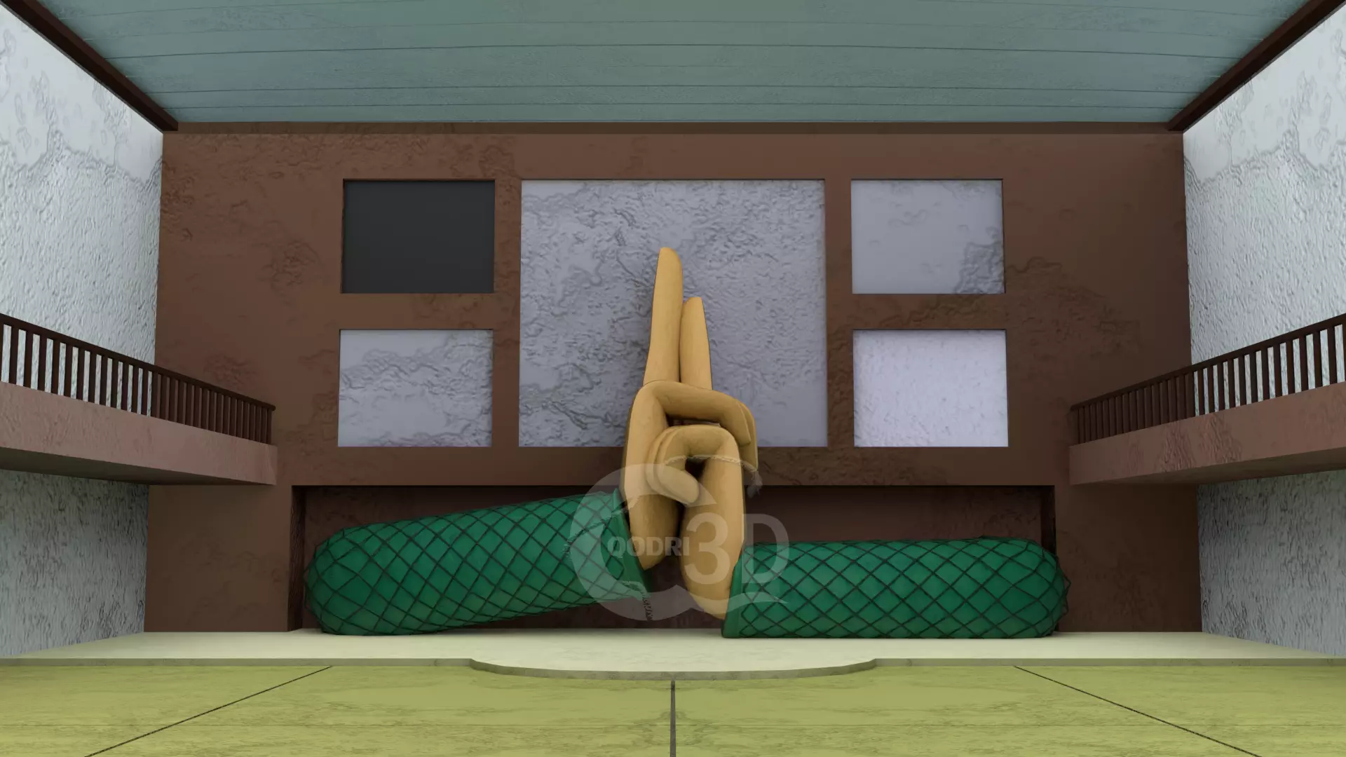 the Chunin Exam Room in the anime Naruto 3D model_0