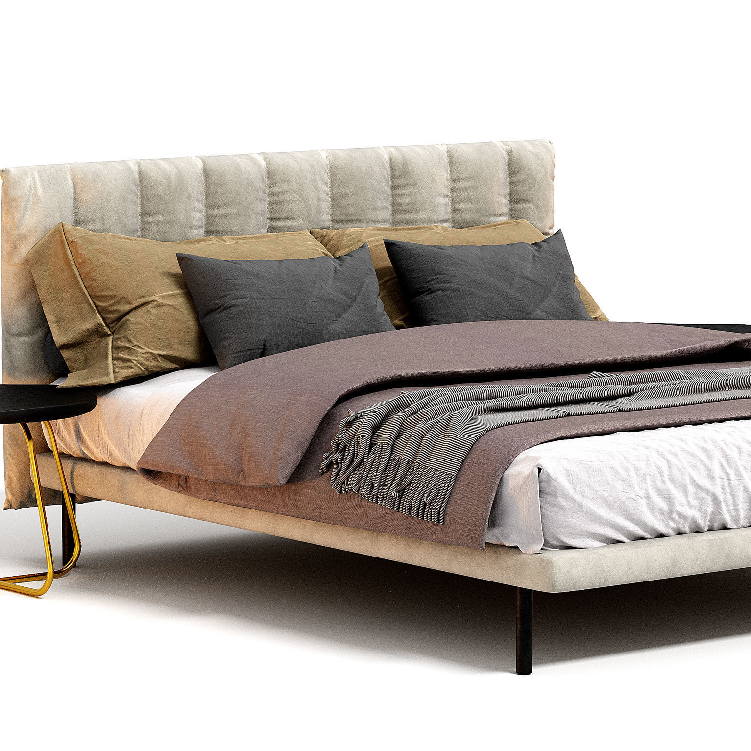 Headboard Cameo Maison Fabric Bed 3D model_1