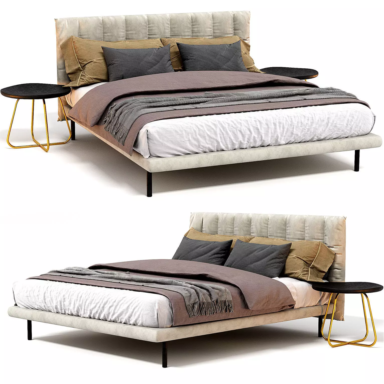 Headboard Cameo Maison Fabric Bed 3D model_0