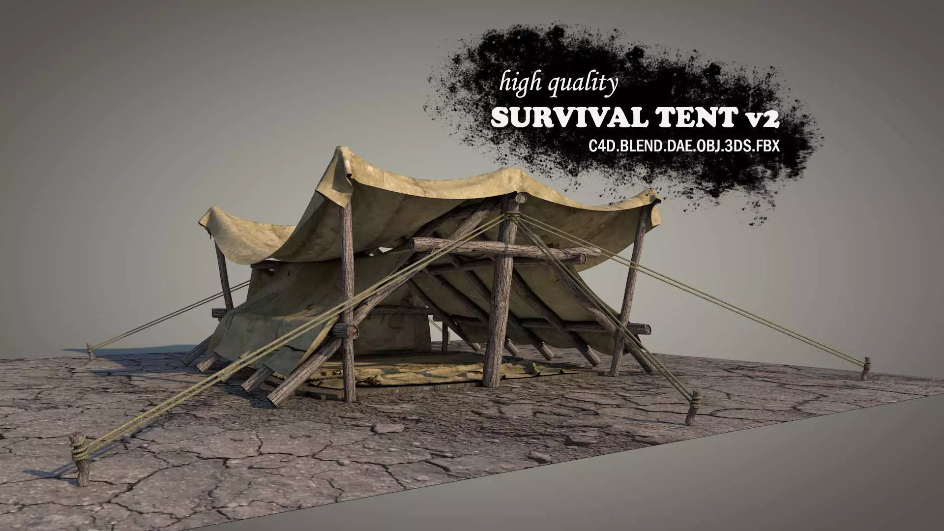 Survival Tent v2 3D model_0
