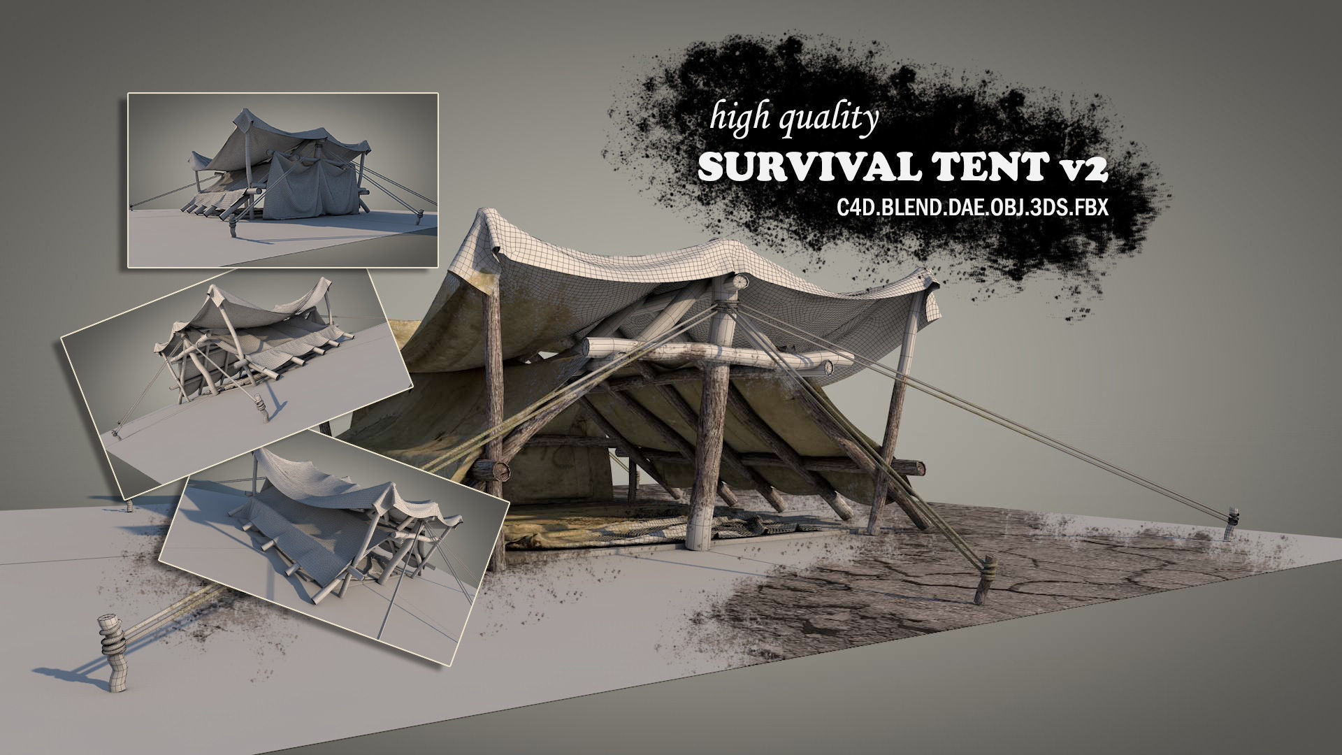 Survival Tent v2 3D model_1