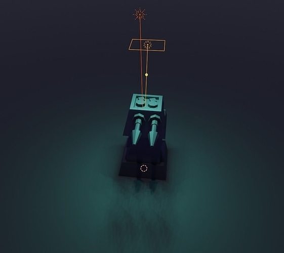 3d gun robot in water Free low-poly 3D model
