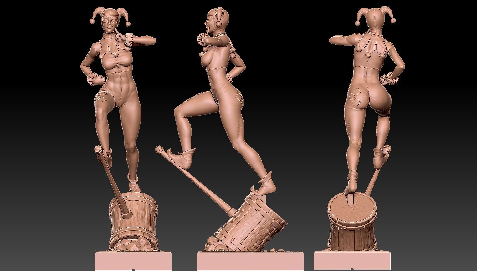 Harley Quinn - 3D Print Ready 3D print model_3