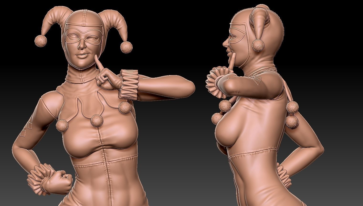Harley Quinn - 3D Print Ready 3D print model_4