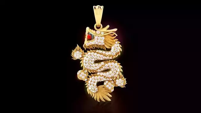 Luxury Diamond Dragon Pendant