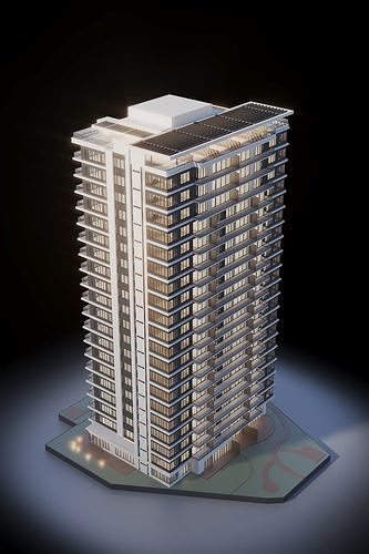Apartments Building 3D model 2