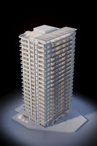 Apartments Building 3D model 4