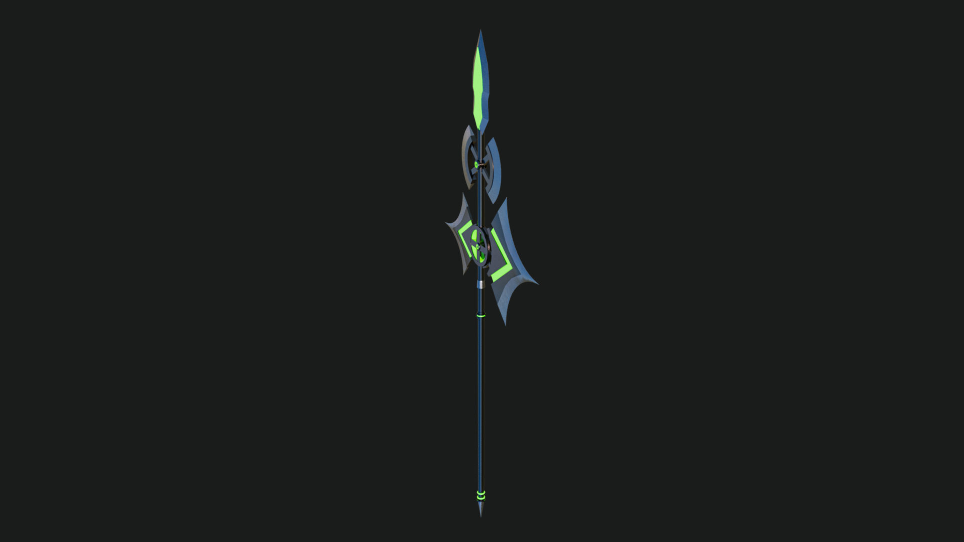 Fantasy Spear 01 Glow Weapon with PBR Unity UE Textures Low-poly 3D model_12