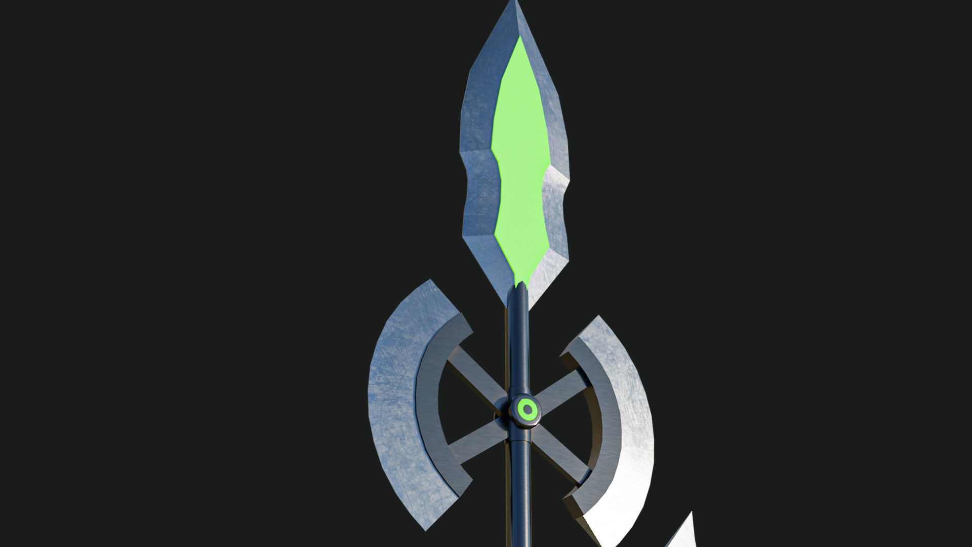 Fantasy Spear 01 Glow Weapon with PBR Unity UE Textures Low-poly 3D model_14
