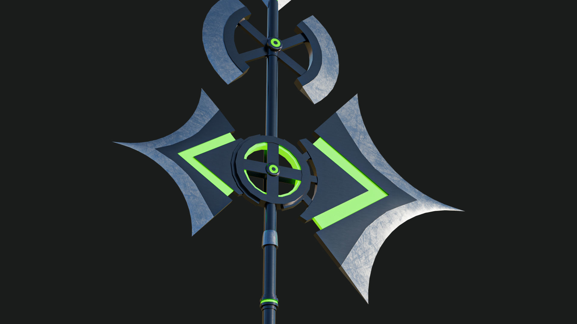 Fantasy Spear 01 Glow Weapon with PBR Unity UE Textures Low-poly 3D model_11