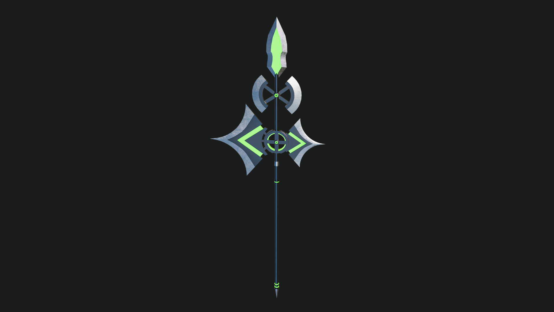 Fantasy Spear 01 Glow Weapon with PBR Unity UE Textures Low-poly 3D model_3