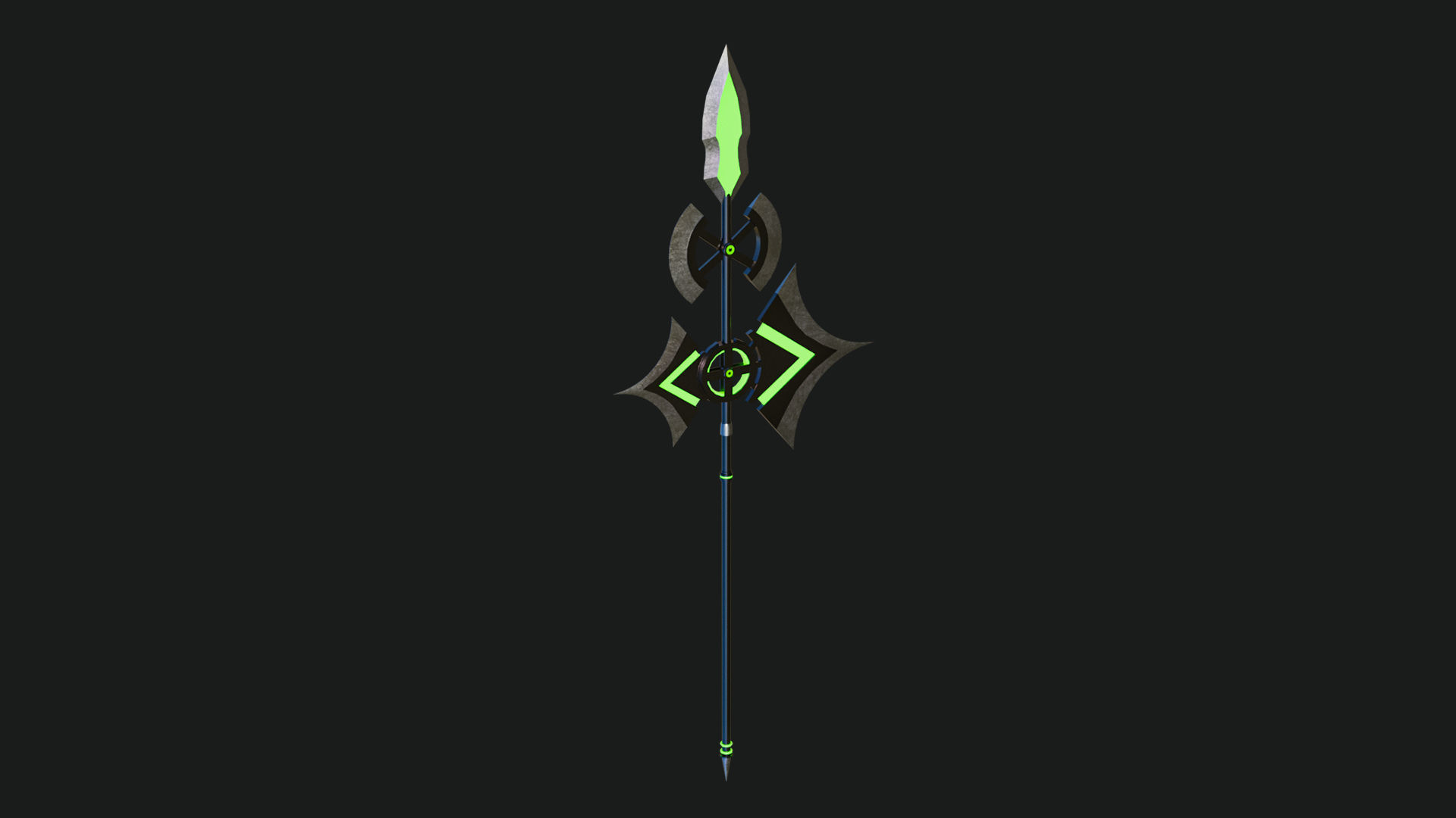 Fantasy Spear 01 Glow Weapon with PBR Unity UE Textures Low-poly 3D model_7