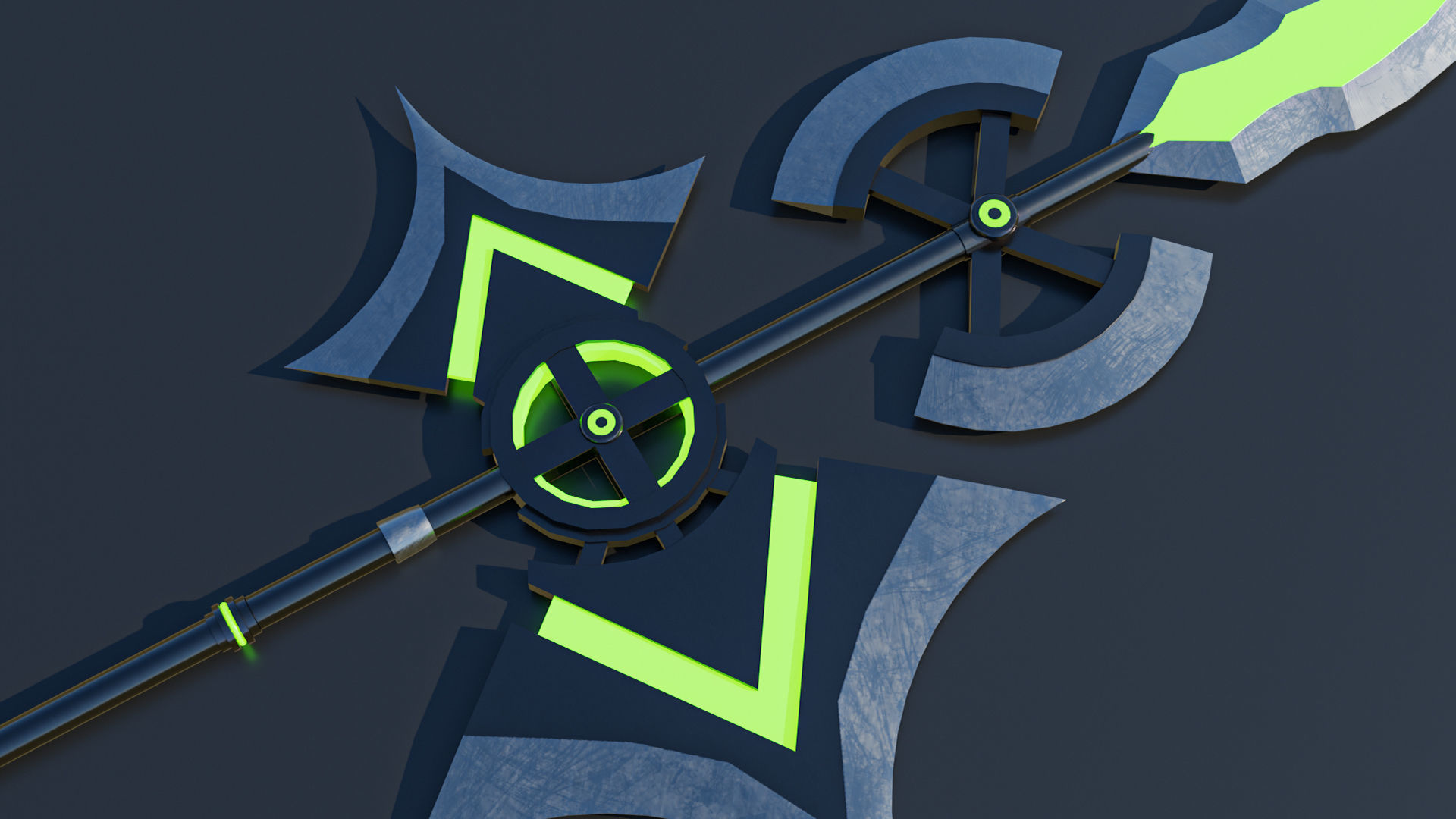 Fantasy Spear 01 Glow Weapon with PBR Unity UE Textures Low-poly 3D model_4