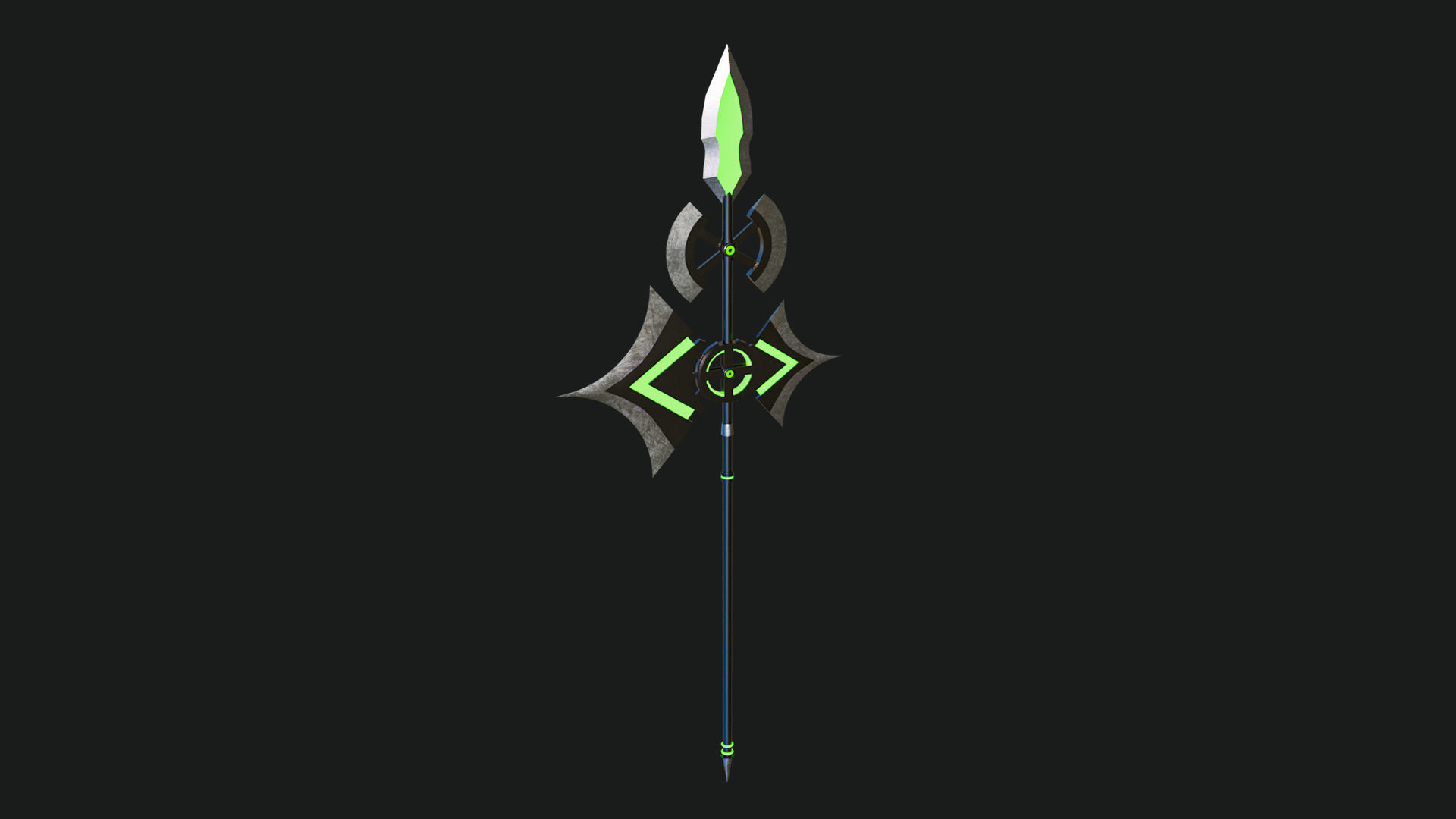 Fantasy Spear 01 Glow Weapon with PBR Unity UE Textures Low-poly 3D model_9